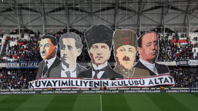 Altay tribünlerinde tüyleri diken diken eden görüntü. Son zamanların en güzel kareografisi