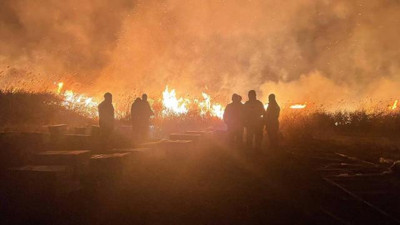 Bursa'da otluk alanda yangın: Müdahale sürüyor