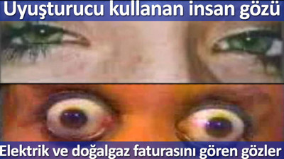 Sosyal medya bu espriyle çalkalanıyor. Uyuşturucu kullanan ve elektrik ve doğalgaz faturalarını gören vatandaş gözleri