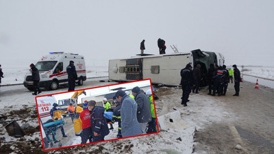 Yolcu otobüsü devrildi! Ölü ve çok sayıda yaralı var...