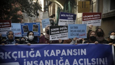 Yunanistan'a mülteci protestosu