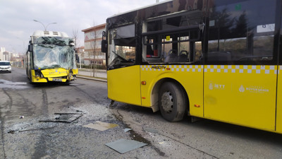 İETT otobüsleri kafa kafaya çarpıştı! 6 yaralı