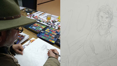 Ressam İsmet Bilen'in eserlerine Galataport'ta yoğun ilgi