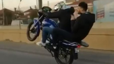 Genç sürücüye tek teker cezası