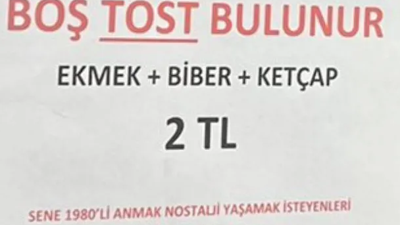 Boş baklavadan sonra şimdi de boş tost çıktı. Fişin en altını okuyan gözyaşlarına boğuldu