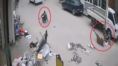 Herkes yola savruldu. Araba bir göründü bir kayboldu. Mucize kurtuluş böyle görüntülendi