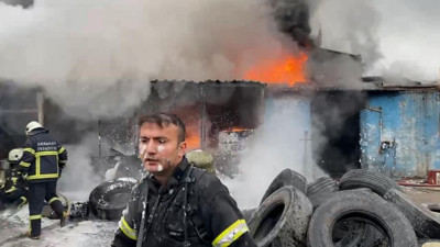 Soba lastikçiyi yaktı