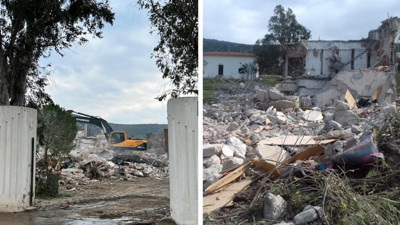 Ensar’a bedelsiz tahsis edilen denize sıfır binalar yıkılıyor