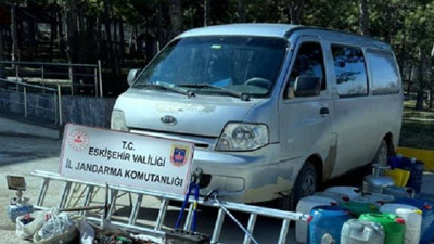 Dozerin motorinini çaldılar tutuklandılar