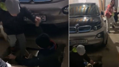 Ukrayna'da mahsur kalan Türkler sığınaklara inerken video paylaştı