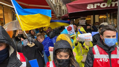 Ukraynalılardan Rus Başkonsolosluğu önünde eylem