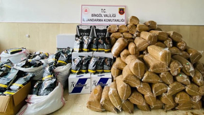 Bingöl'de 1000 kilogram kaçak tütün ele geçirildi