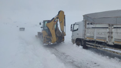Aşkale’de aniden bastıran tipi yolları kapattı