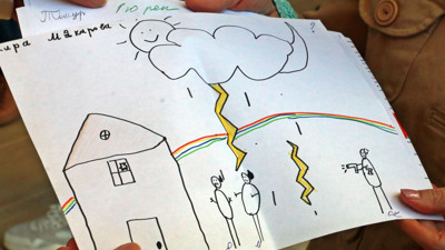 Savaş en çok çocukları vurdu! İşte Ukraynalı çocukların çizdikleri resimler