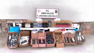 İzmir'de 1200 litre sahte içki ele geçirildi