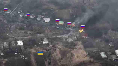 Dünya bu görüntüyü konuşuyor: Tek başına Rus konvoyunu pusuya düşürdü