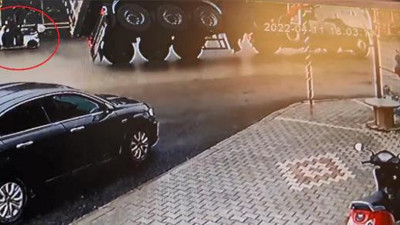 Motosiklet sürücüsü ölümden kıl payı kurtuldu