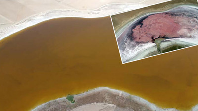 Her yıl pembeye bürünen Küçük Göl bu sene kahverengi oldu