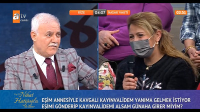Nihat Hatipoğlu gelen soru karşısında şok oldu, kadına "Sen şimdiden savunmanı yap" dedi