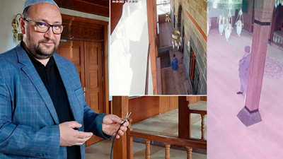 Namaz kılmak için camiye girdi, mikrofon çalarak çıktı