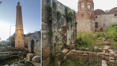 Antalya'nın simgesi Yivli Minare’nin içler acısı hali! 1 yılda ziyarete açılacaktı, bakımsızlıktan yabani otlar çıktı…