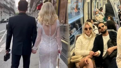 Seda Sayan Paris sokaklarında gelinlikle gezdi!