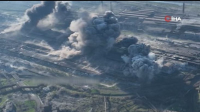 Rus ordusunun Azovstal fabrikasını vurduğu anlar paylaşıldı
