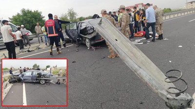 Feci kaza! Bariyer otomobile ok gibi saplandı…
