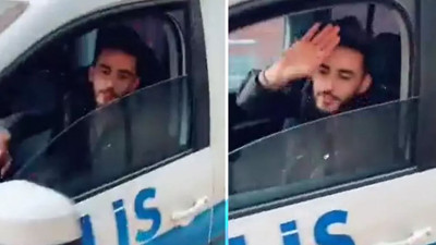 Suriyeli polis otosunu kullandı. Tiktok'ta paylaştı