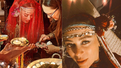 6 aylık hamile Demet Evgar'dan kına gecesi! Karnı burnunda göbek attı