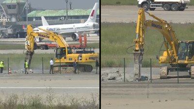 Atatürk Havaalanı pisti parçalanmaya başlandı. Yürekler yanıyor