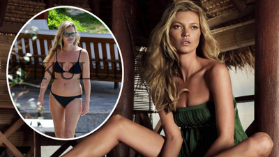 Kate Moss Bodrum'da! Düzgün fiziğiyle dikkat çekti