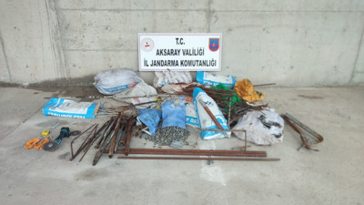 Karayolundaki korkulukları çalan hırsız suçüstü yakalandı