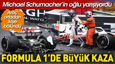 F1'de korkunç kaza. Araç ikiye bölündü. Schumacher'in oğlu ölümden döndü