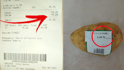 Bir patates 5 lira 26 kuruş gel de al. Bundan sonra Patates Bey diyeceksiniz. İşte halkın gerçeği