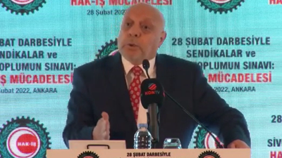 HAK-İŞ Başkanı Mahmut Arslan'ın konuşması yeniden gündemde. Sendika ve STK'ları darbecilikle itham etmişti