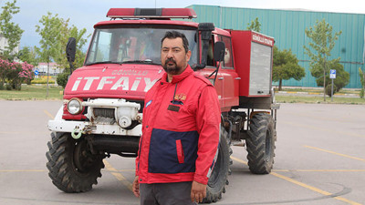 Gönüllü itfaiyeci! Türkiye’de o araca sahip tek kişi…