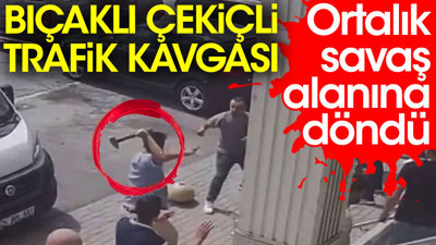 Güngören'de bıçaklı çekiçli trafik kavgası. Ortalık savaş alanına döndü