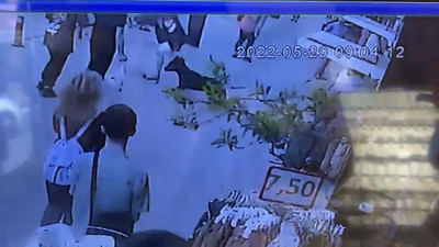 Sokak köpeğini araçların önüne atan kişiye dayak