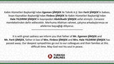THY'de pes dedirten kadrolaşma ölüm ilanı ile ortaya çıktı: Personellerin yarısının babası vefat etmiş