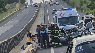 Tekirdağ’da zincirleme kaza: 1 ölü, 2 yaralı