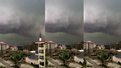 Ankara'da korkutan görüntü. Döne döne geldi arkasında aydınlık bıraktı. Şehirde ilk defa görüldü
