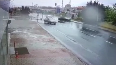 Sultangazi'de sollama yaparken takla attı