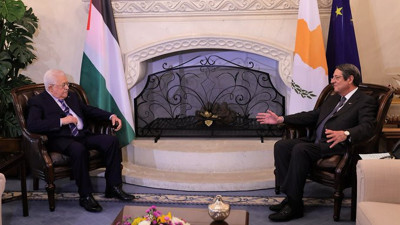 Filistin'den Kıbrıs Rum kesimine büyük destek. Rum lider: Türk işgalinin son bulması için verilen desteğe şükranlarımı ifade ettim