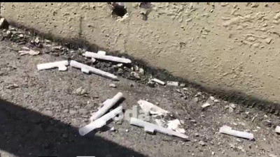 Polisler üfletip üfletip kenara atmışlar