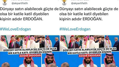 Türker Ertürk AKP'nin daha önce yaptığı Prens Selman paylaşımını çekmeceden çıkarıp masanın üstüne koydu