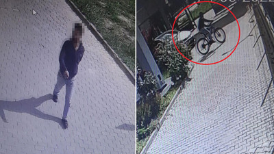 Siteye otomobilin arkasından koşarak girdi! Bahçedeki bisikleti çalıp gitti…