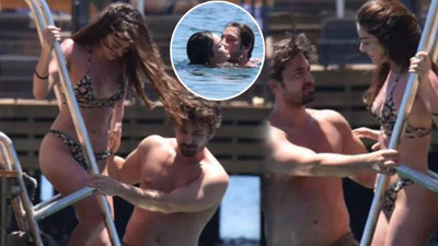 Alp Navruz ve Ayça Ayşin Turan tatilde aşka geldi! Birbirlerini öpücüklere boğdular