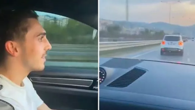 Abdülkadir Ömür'ün tepki çeken görüntüleri: Emniyet kemersiz, tek elle ve yüksek hızla makas...