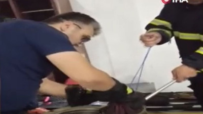 İtfaiye aracına girdi. Şoför son anda fark etti